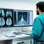 Home 20 방사선사 면접 질문 준비 - A modern radiology department in a large hospital in the Middle East, showing a skilled radiologist ...