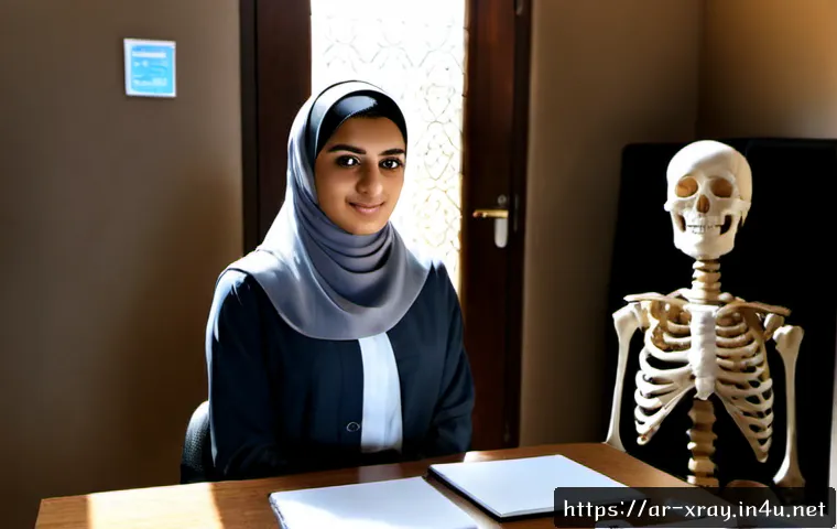 방사선사 필기시험 대비법 - Photorealistic radiologic technologist exam preparation scene in a modern Arabic home study room, fo...